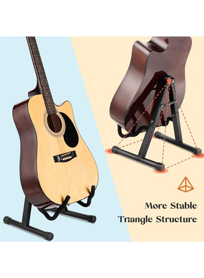 Guitar Stand ,Portable Folding A frame Floor Universal Metal Guitar Stand for Acoustic Classical Electric Bass Guitars Banjo Ukulele - Image 3